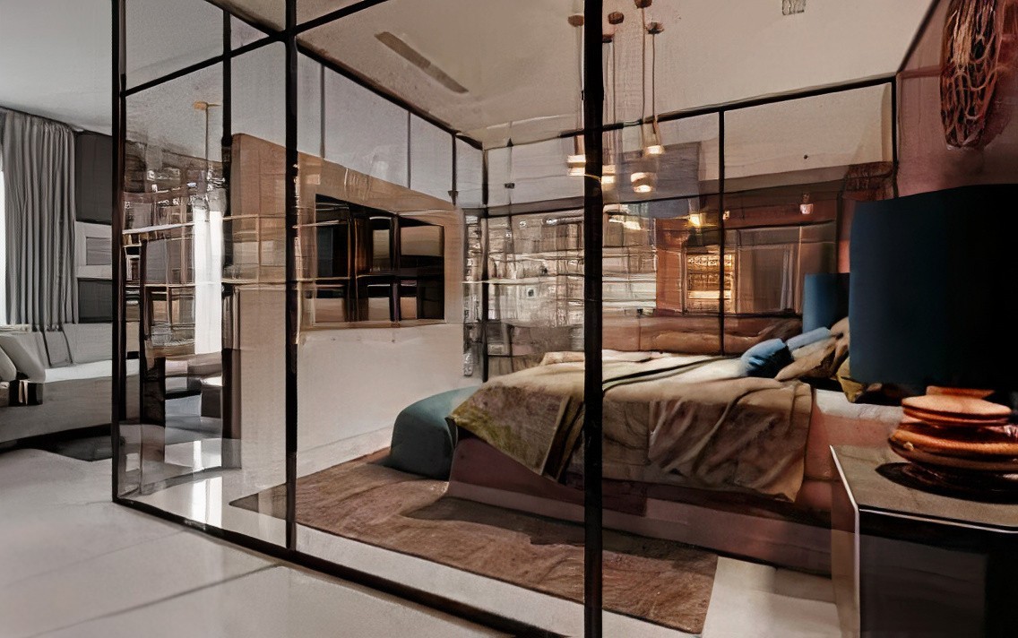 switchable smart film in bedroom